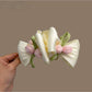 Beau Sweet Tulip Pattern Hair Clip showing pink and white tulip design on a rectangular clip