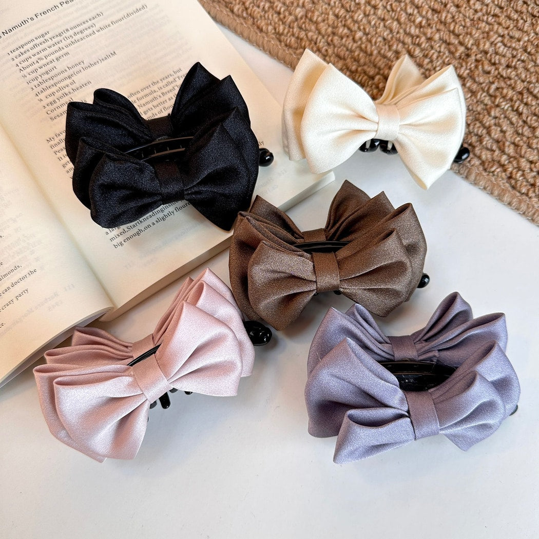Beau - Elegant Solid Bow Banana Clip