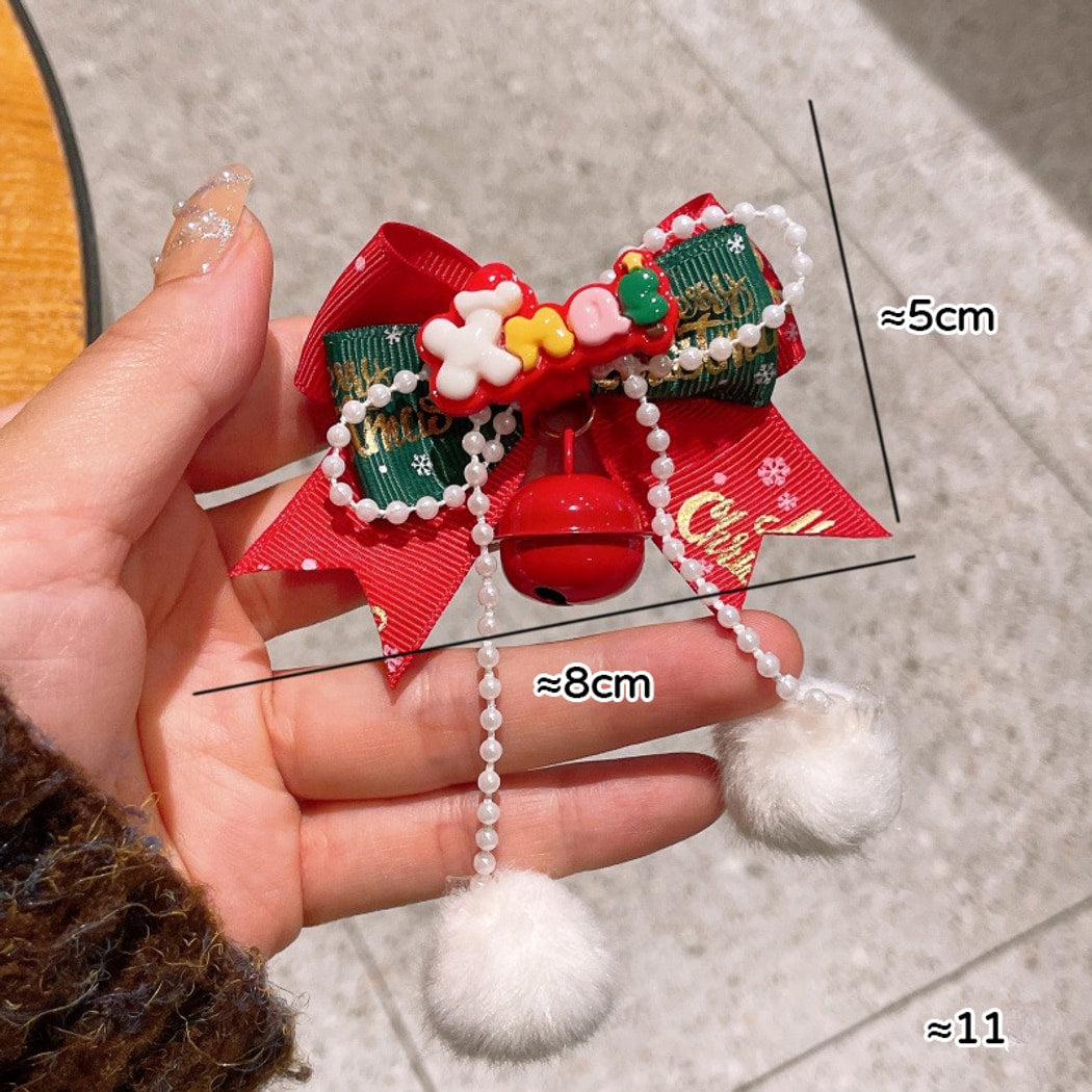 Beau - Christmas Style Bow Bell Design Hair Clip