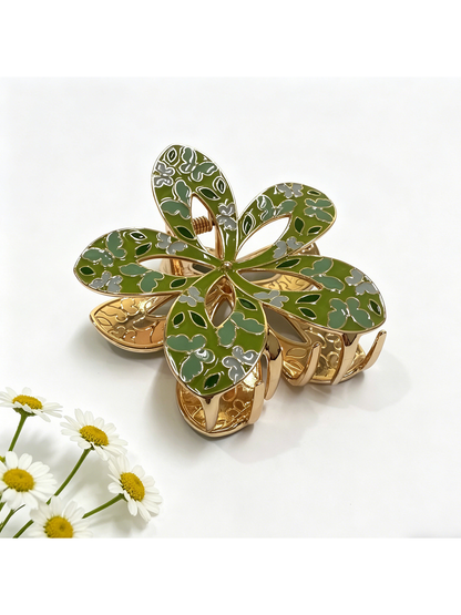 Beau - Openwork Butterfly Floral Hair Claw Clip