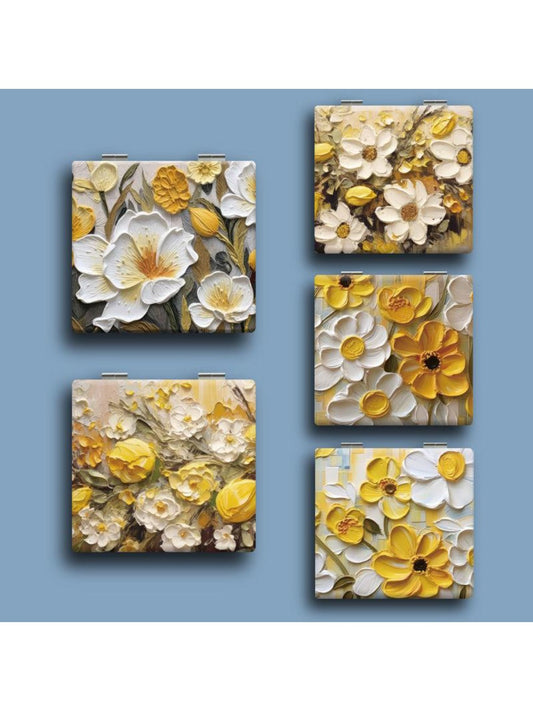 Mirroray - Oil Painting Floral Square Vanity Mirror