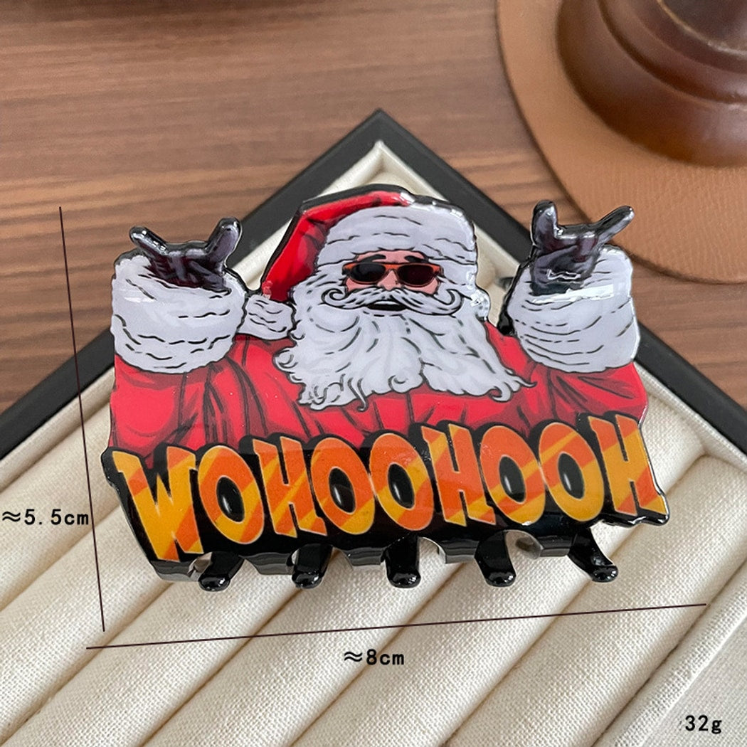 Beau - Playful Christmas Santa Design Claw Clip