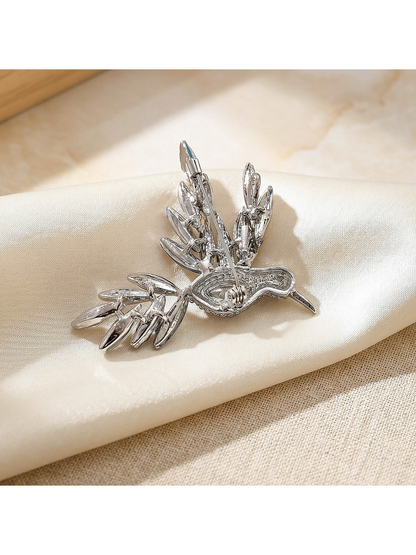 Brovia - Creative Alloy Hummingbird Rhinestone Brooch