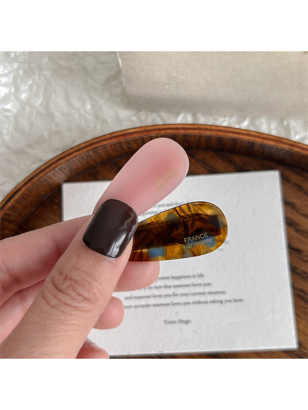 Beau - Water Drop Acetate Duckbill Side Bang Hair Clip