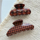 Beau - Brown Plaid Hair Claw Clip