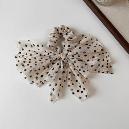 Gifty - Bow Ribbon Polka Dot Hair Tie