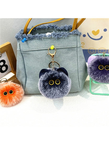 Keypus - Cat Pompom Bag Charm Keychain