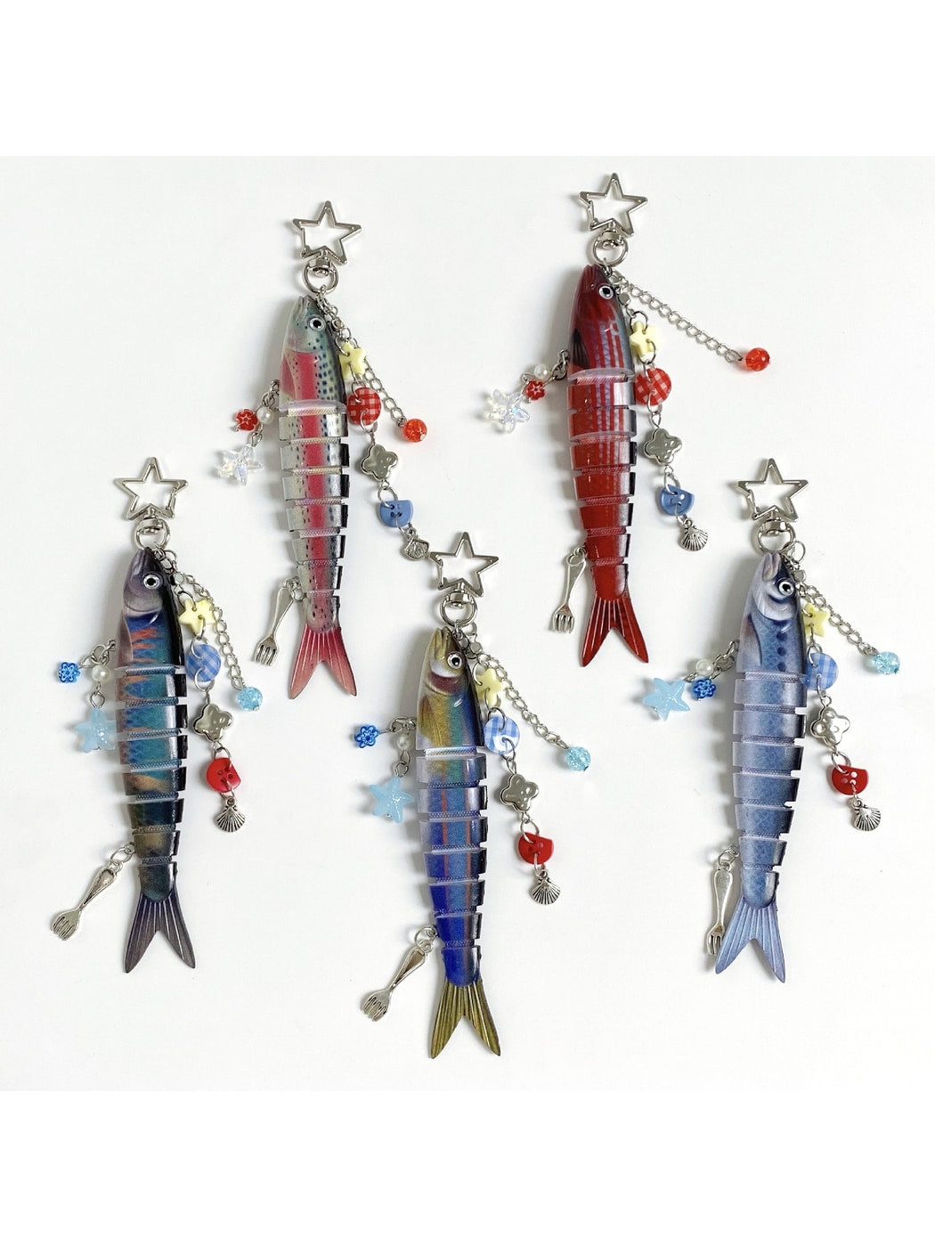 Keypus - Segmented Fish Bag Charm Keychain