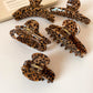 Beau - Vintage Leopard Print Minimalist Claw Clip