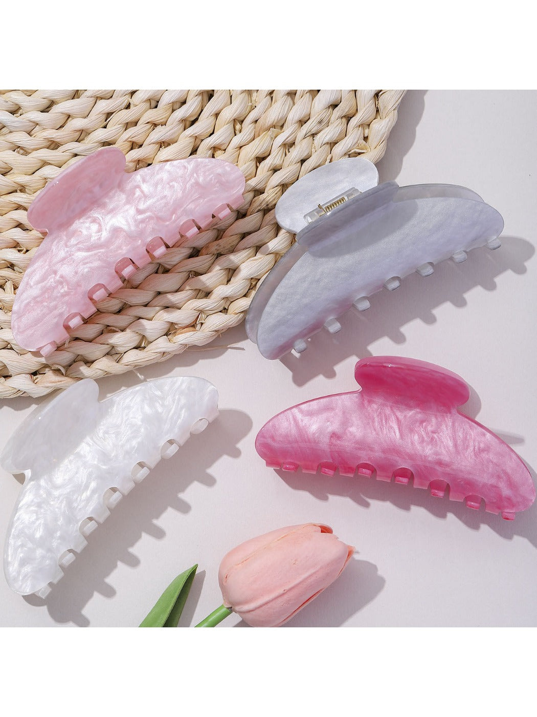 Beau - Minimalist Macaron Half Moon Claw Clip