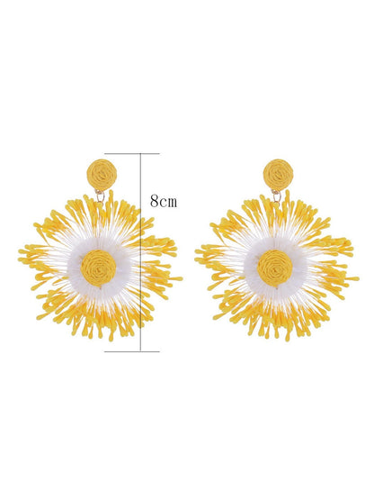 Side view of Sweet Flower Firework Shaped Earrings showing detailed design
