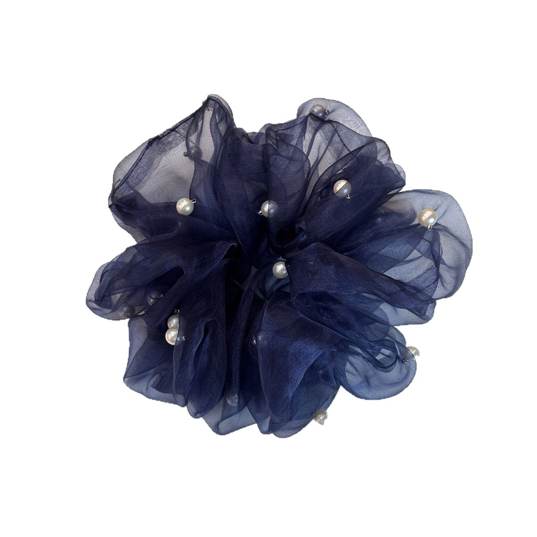 Gifty - Sweet Sheer Beaded Ruffle Scrunchie