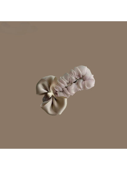 Beau - Pleated Fabric Bow Side Hair Clip