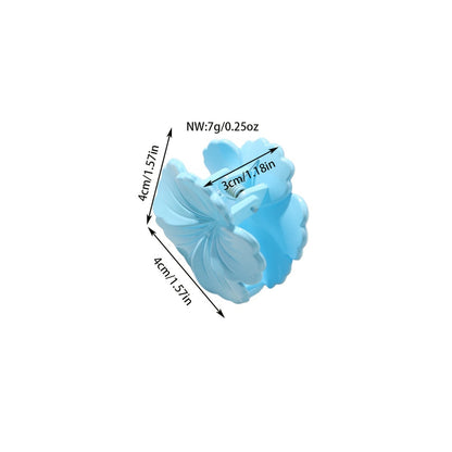 Beau - Glossy Floral Plastic Alloy Claw Clip Set