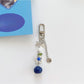 Keypus - Beaded Blueberry Flower Charm Alloy Keychain