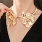 Nozari - Alloy Flower Butterfly Clavicle Chain Necklace