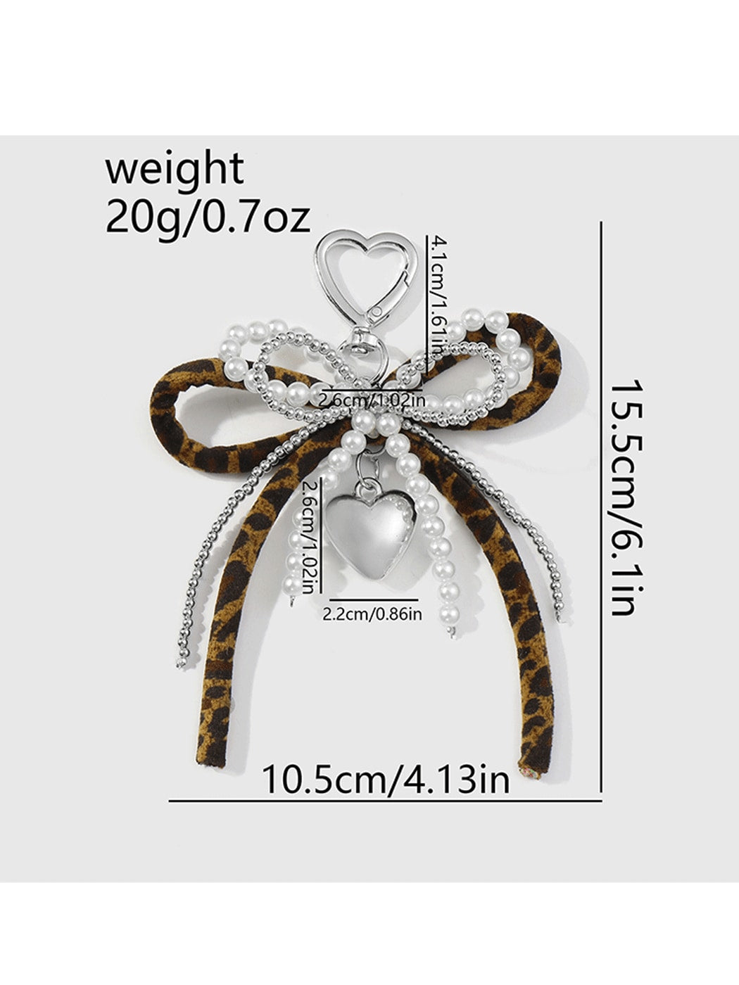 Keypus - Y2K Style Beaded Bow Pendant Alloy Keychain