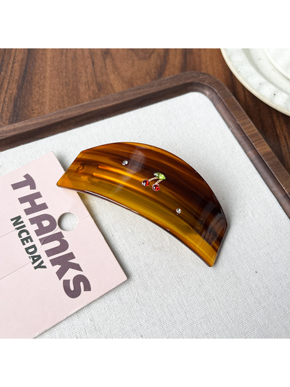 Beau - Cherry Accent Vintage Acetate Hair Claw Clip