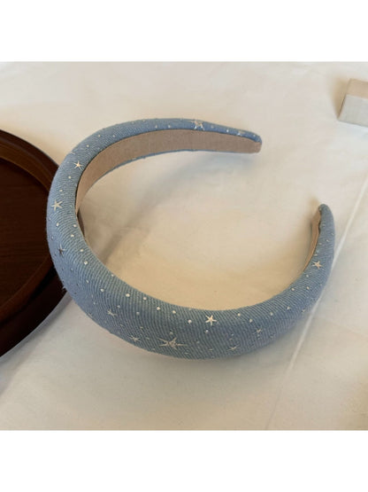 Gifty - Geometric Silver Star Detail Padded Headband