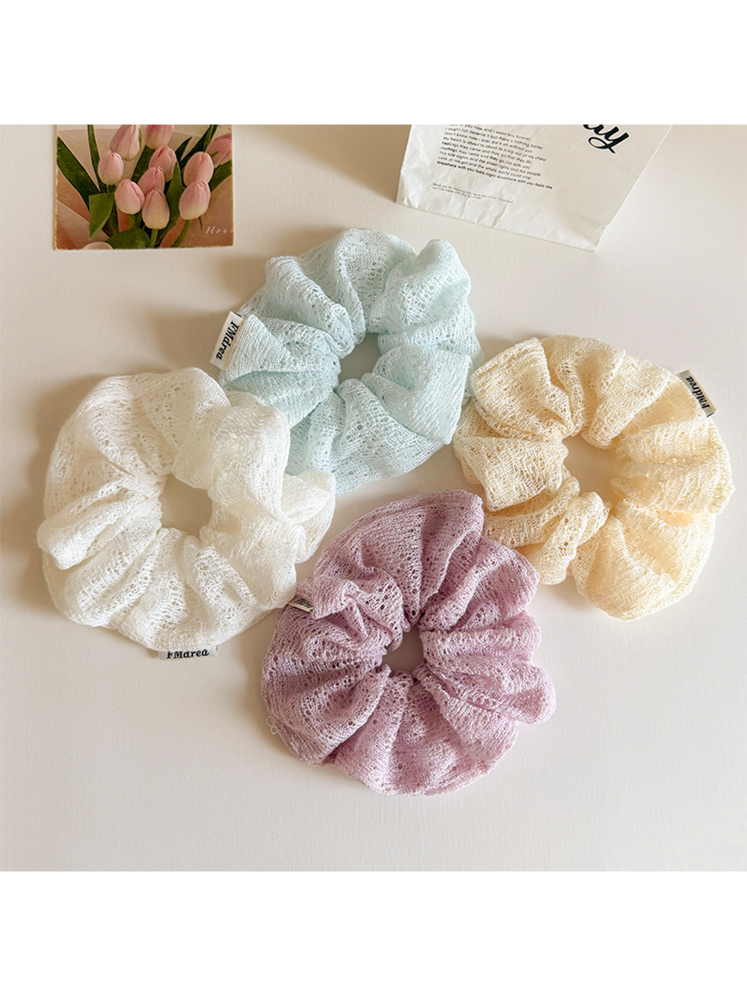 Gifty - Minimal Openwork Solid Color Scrunchie