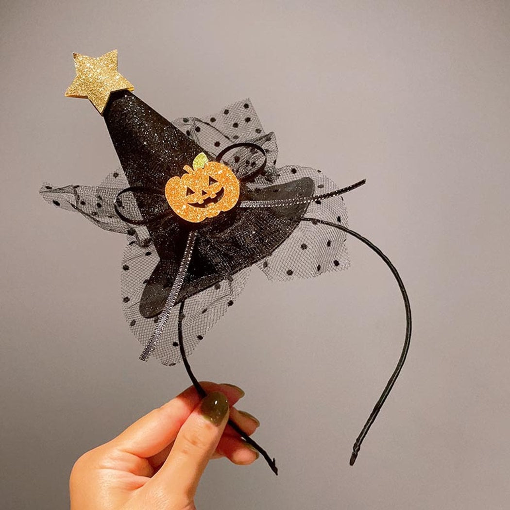 Gifty - Halloween Pumpkin Bow Hat Shaped Headband