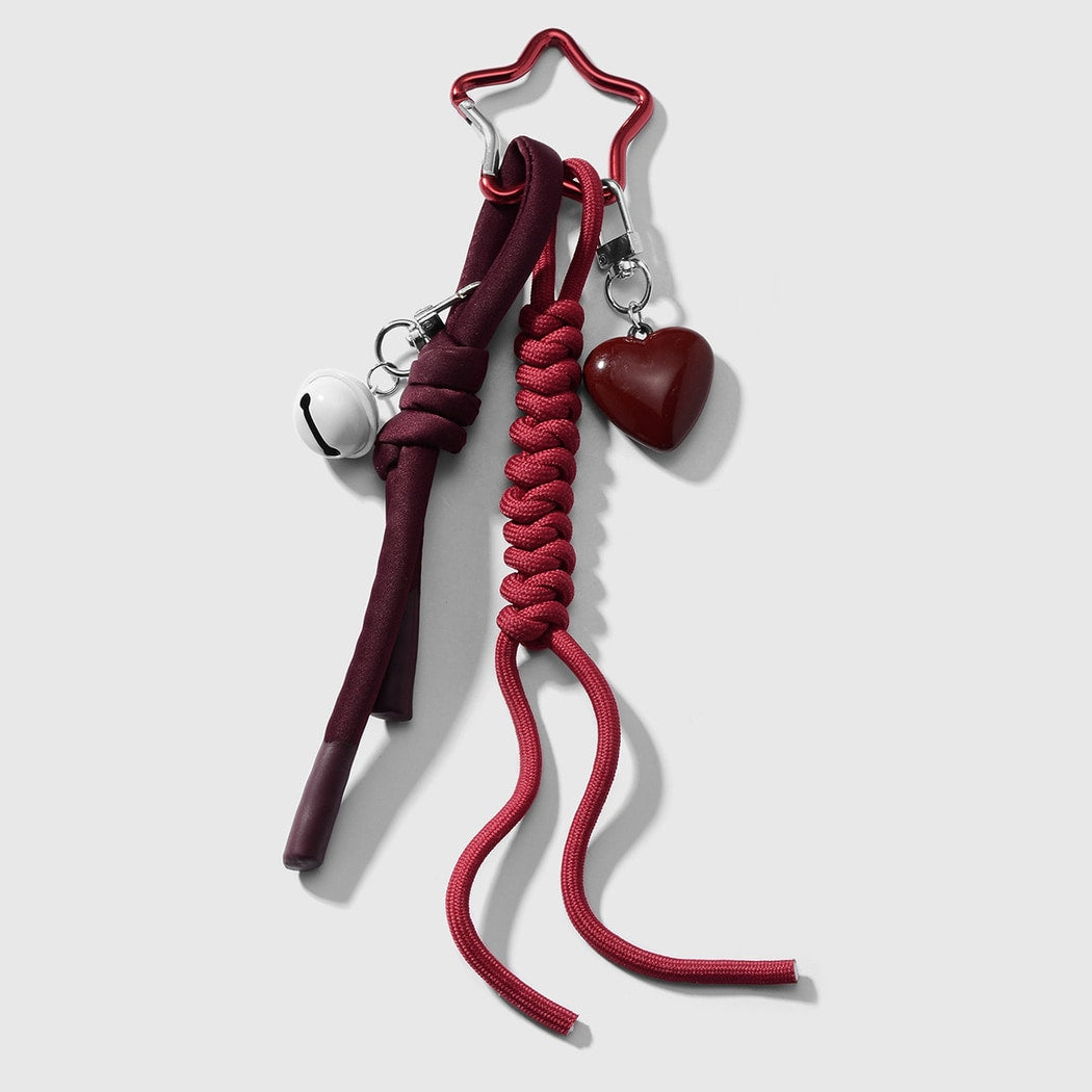 Keypus - Claret Heart Woven Cord Keychain