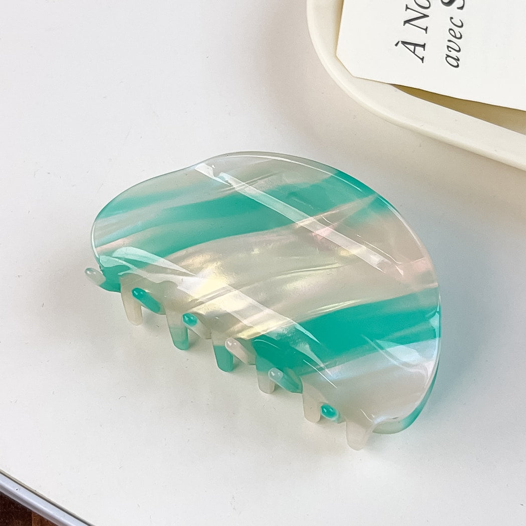 Beau - Patterned PVC Marbled Finish Claw Hair Clip