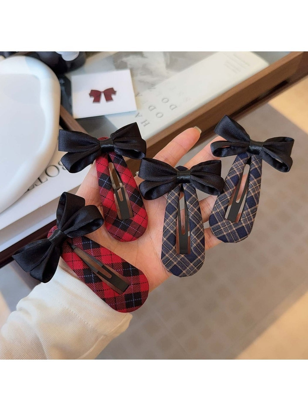 Beau - Polyester Alloy Bow Snap Hair Clip