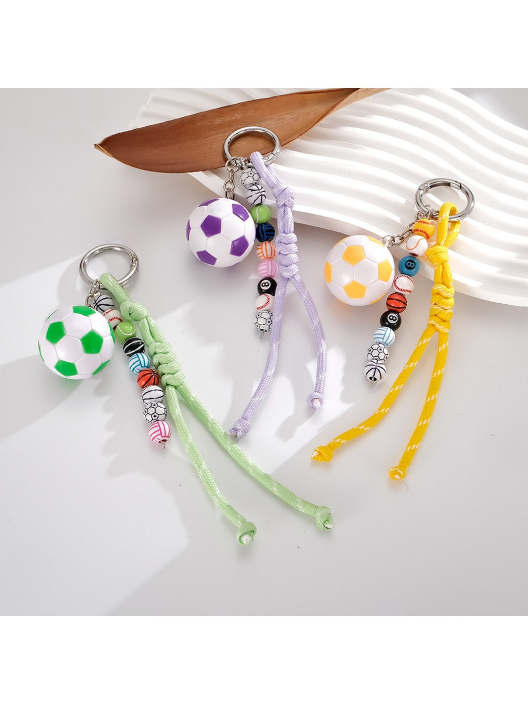 Keypus - Braided Beaded Soccer Ball Bag Charm