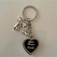 Keypus - Silver Tone Heart Bow Alloy Bag Charm Keychain