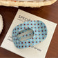 Beau - Retro Printed Oval PVC Claw Hair Clip