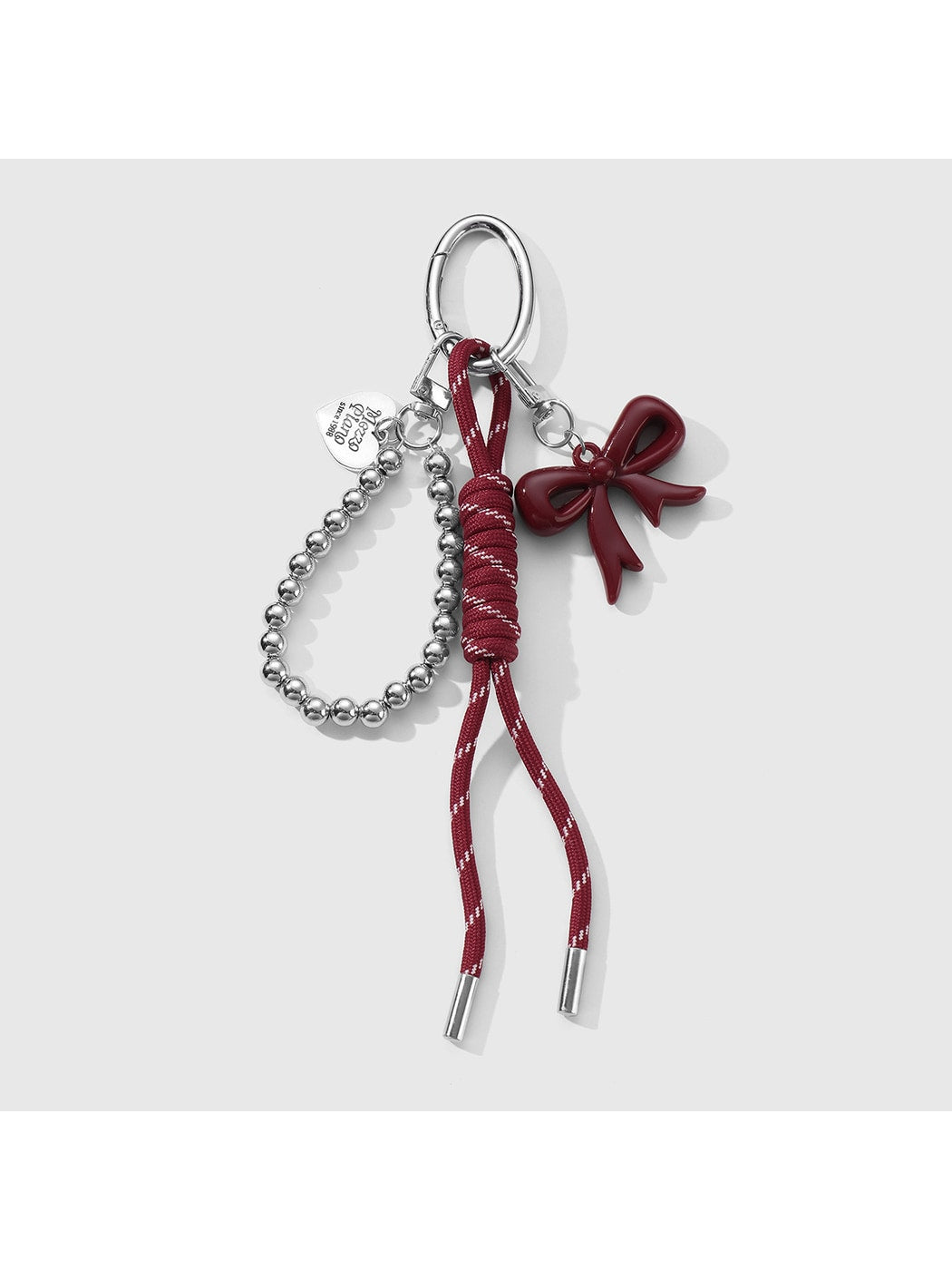 Keypus - Y2K Bow Heart Beaded Cord Bag Charm Keychain