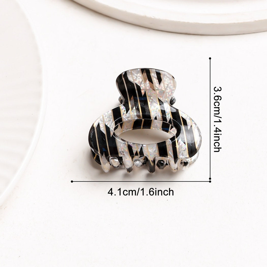 Beau - Glossy Striped Openwork Claw Clip