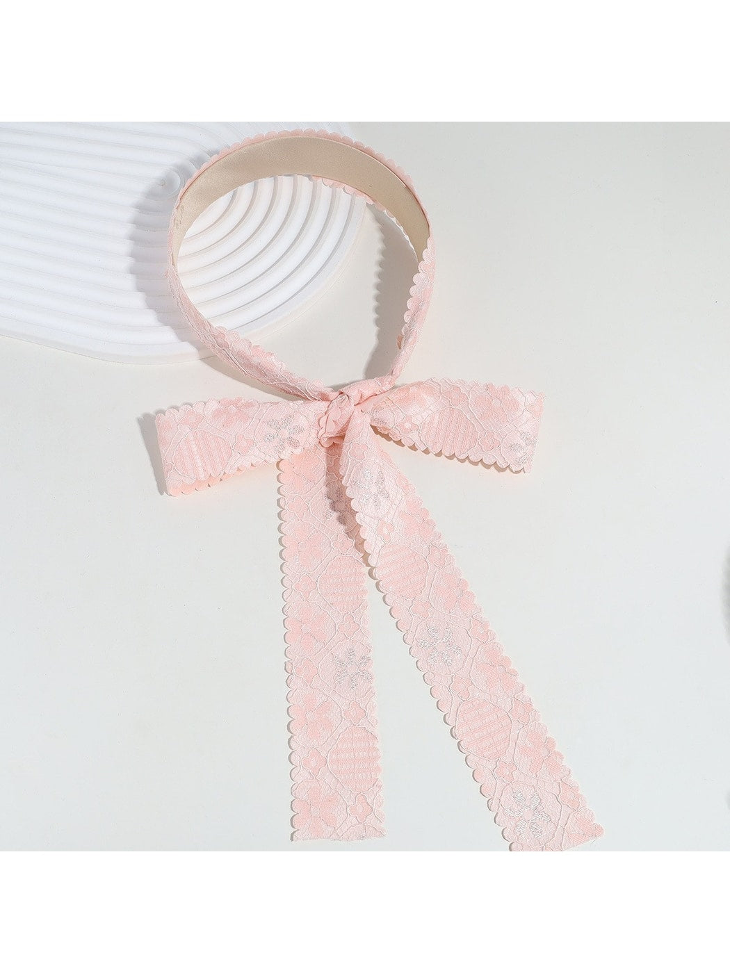 Gifty - Lace Ribbon Bow Fabric Headband Headband
