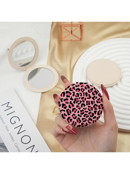 Mirroray - Pink and Purple Leopard Print Compact Mirror