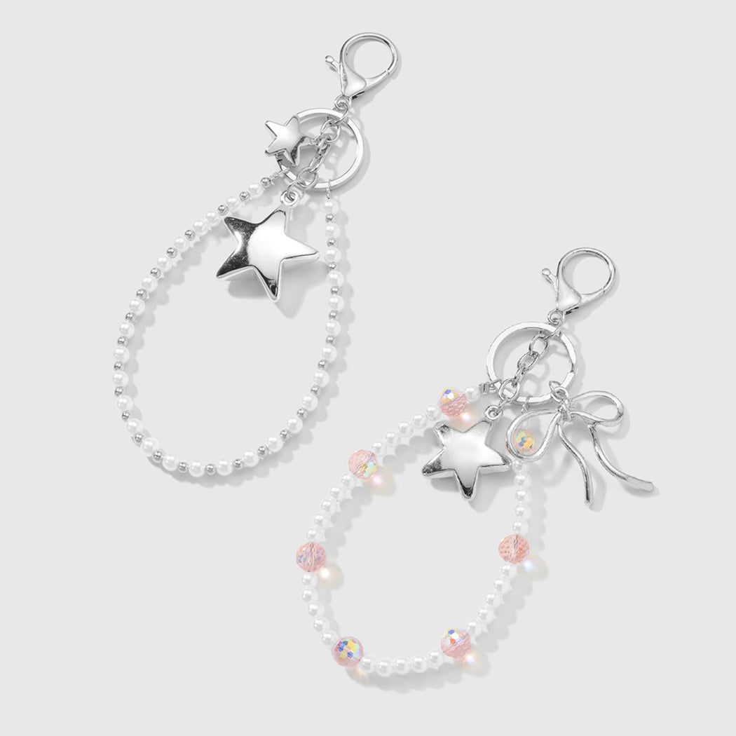 Keypus - Sweet Bow and Star Beaded Keychain