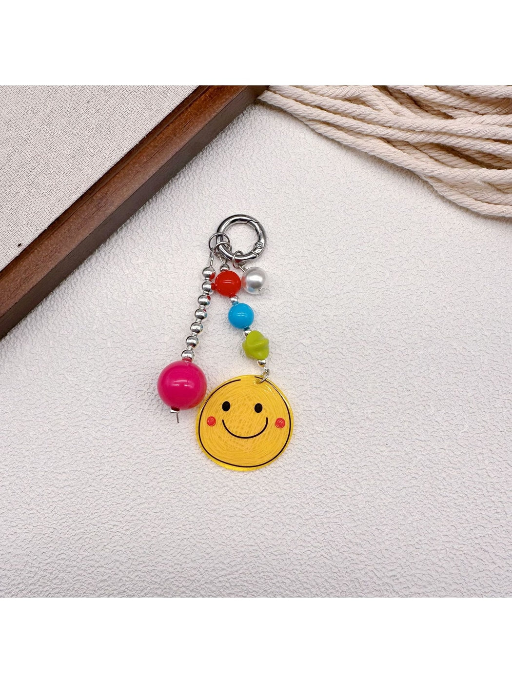 Keypus - Cartoon Beaded Printed Bag Charm Keychain