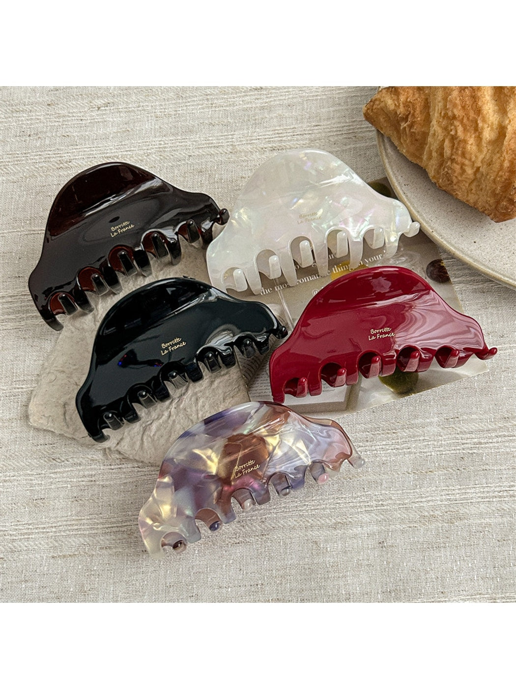 Beau - Acetate Half Circle Fan Shape Claw Clip