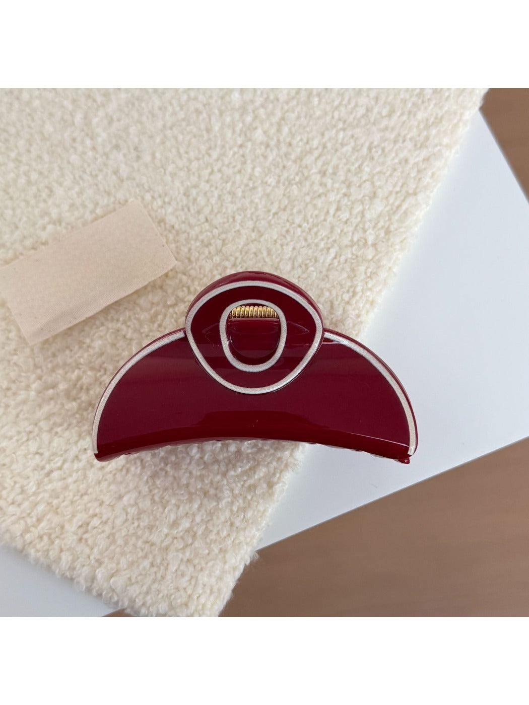 Beau - Red Irregular-Shaped Hair Clip
