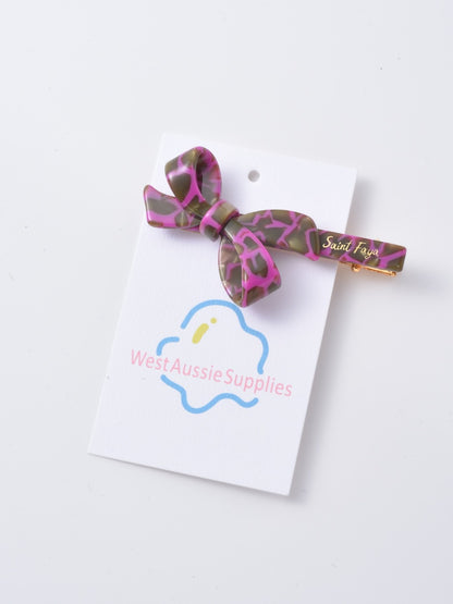 Beau - Snakeskin Pattern Bowtie Hair Clip