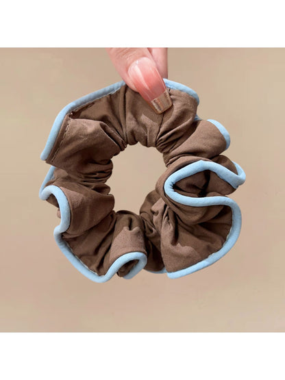 Gifty - Blue Coffee Colored Pleated Hair Loop