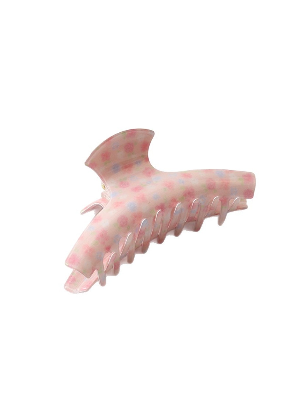 Beau - Pink Floral Printed PVC Hair Claw Clip
