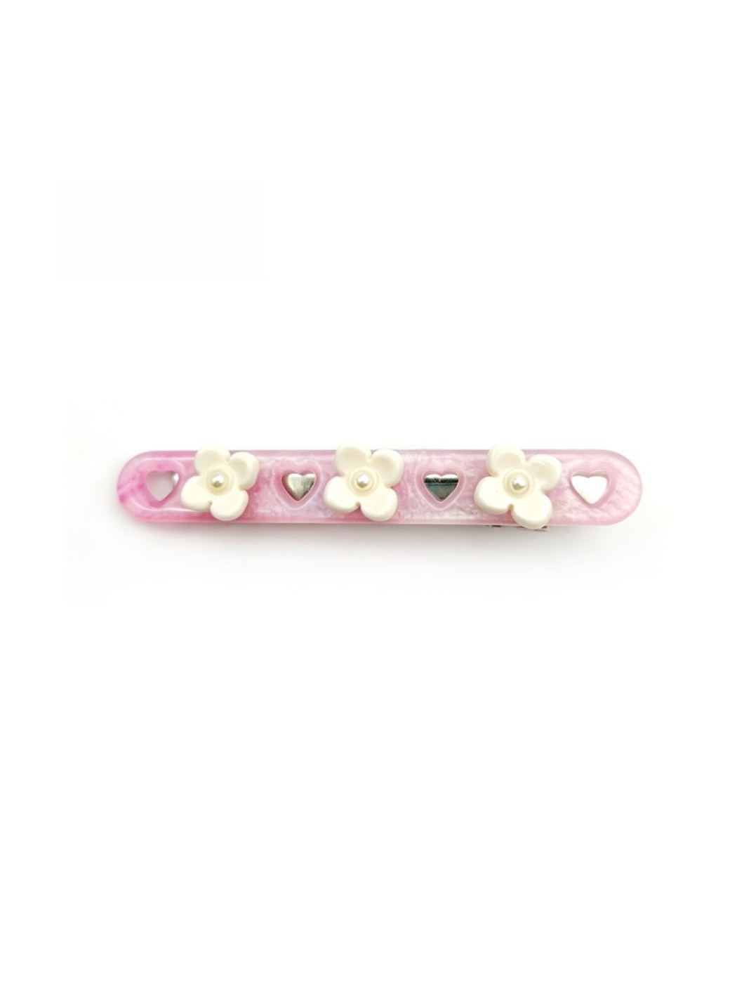 Beau - Acetate Floral Hollow-Out Rectangular Hair Clip