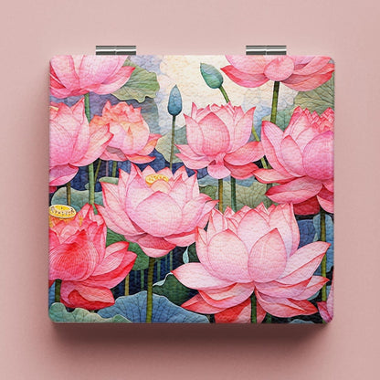 Mirroray - Portable Flower Pattern Folding Glass Mirror