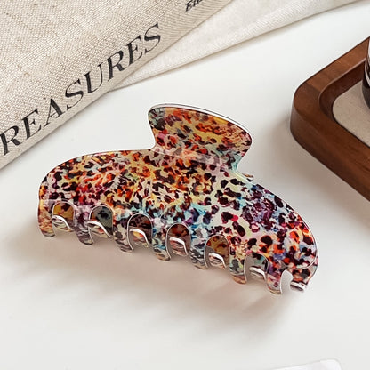 Beau - Geometric Pattern PVC Half Moon Claw Clip