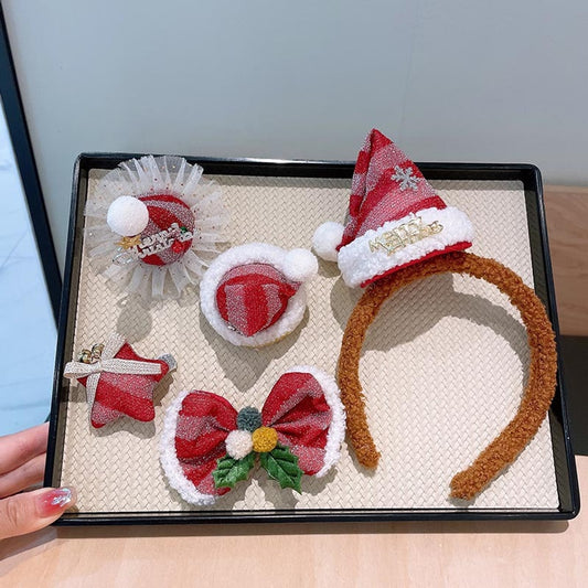 Beau - Christmas Glitter Hat and Bow Hair Accessories