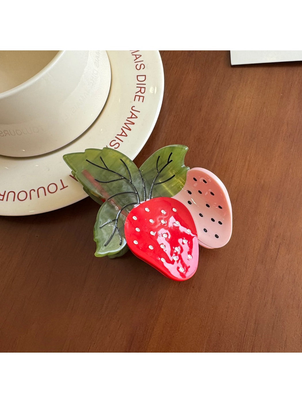 Beau - Cartoon Strawberry-shaped Acetate Hairpin