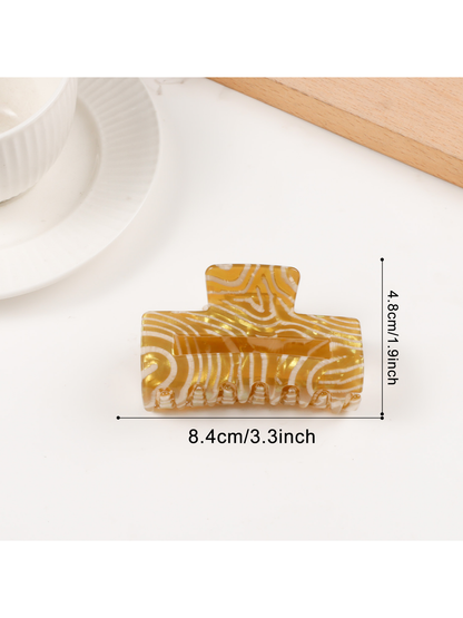 Beau - Rectangular Vintage Style Acrylic Claw Clip