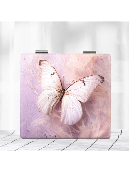 Mirroray - Butterfly Print PU Folding Vanity Mirror
