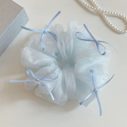 Gifty - Mesh Bow Ribbon Detail Scrunchie